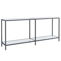 vidaXL Konsolentisch Wei&szlig; 180x35x75,5 cm Hartglas