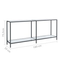 vidaXL Konsolentisch Wei&szlig; 180x35x75,5 cm Hartglas