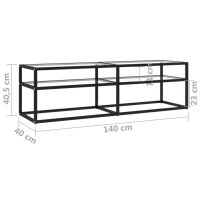 vidaXL TV-Schrank Transparent 140x40x40,5 cm Hartglas