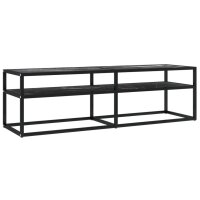 vidaXL TV-Schrank Schwarz Marmor-Optik 140x40x40,5 cm Hartglas