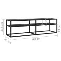 vidaXL TV-Schrank Schwarz Marmor-Optik 140x40x40,5 cm Hartglas