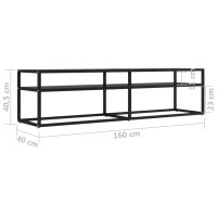 vidaXL TV-Schrank Schwarz 160x40x40,5 cm Hartglas