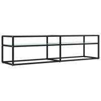 vidaXL TV-Schrank Wei&szlig; Marmor-Optik 160x40x40,5 cm Hartglas