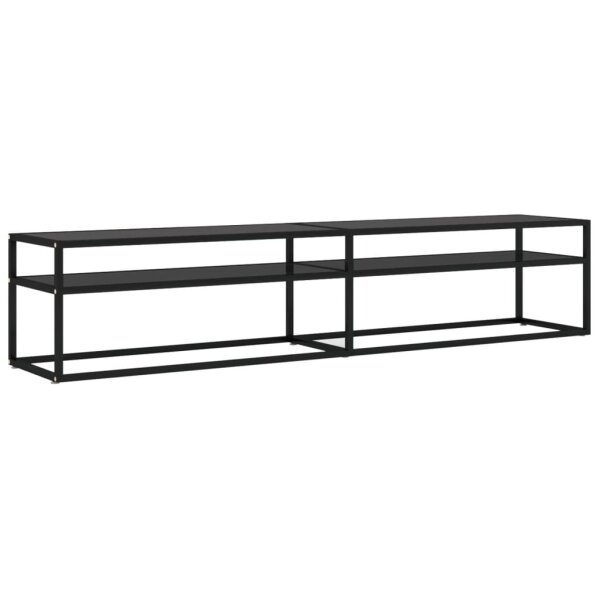 vidaXL TV-Schrank Schwarz 200x40x40,5 cm Hartglas