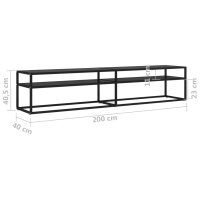 vidaXL TV-Schrank Schwarz 200x40x40,5 cm Hartglas