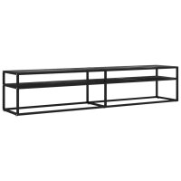 vidaXL TV-Schrank Schwarz Marmor-Optik 200x40x40,5 cm Hartglas