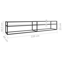 vidaXL TV-Schrank Transparent 220x40x40,5 cm Hartglas