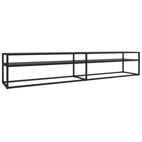 vidaXL TV-Schrank Schwarz 220x40x40,5 cm Hartglas