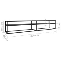 vidaXL TV-Schrank Schwarz 220x40x40,5 cm Hartglas