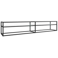 vidaXL TV-Schrank Wei&szlig; Marmor-Optik 220x40x40,5 cm Hartglas