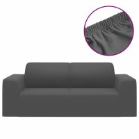 vidaXL Stretch Sofahusse 2-Sitzer Anthrazit Polyester-Jersey