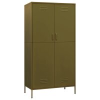 vidaXL Kleiderschrank Olivgrün 90x50x180 cm Stahl