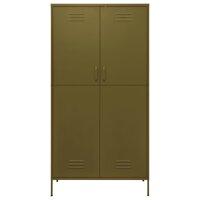 vidaXL Kleiderschrank Olivgrün 90x50x180 cm Stahl