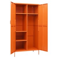 vidaXL Kleiderschrank Orange 90x50x180 cm Stahl