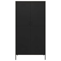 vidaXL Kleiderschrank Schwarz 90x50x180 cm Stahl