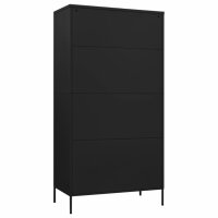 vidaXL Kleiderschrank Schwarz 90x50x180 cm Stahl