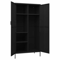 vidaXL Kleiderschrank Schwarz 90x50x180 cm Stahl