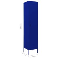 vidaXL Schlie&szlig;fachschrank Marineblau 35x46x180 cm Stahl