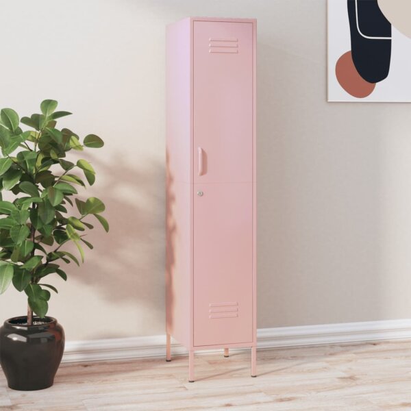 vidaXL Schlie&szlig;fachschrank Rosa 35x46x180 cm Stahl