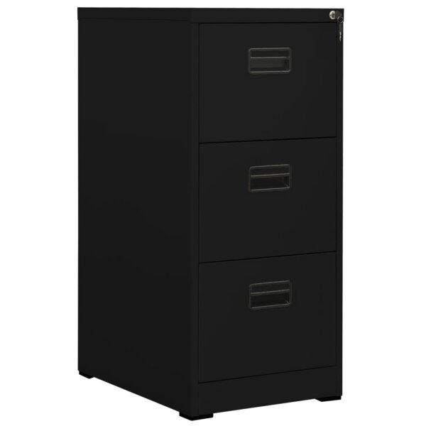 vidaXL Aktenschrank Schwarz 46x62x102,5 cm Stahl