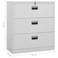 vidaXL Aktenschrank Hellgrau 90x46x103 cm Stahl