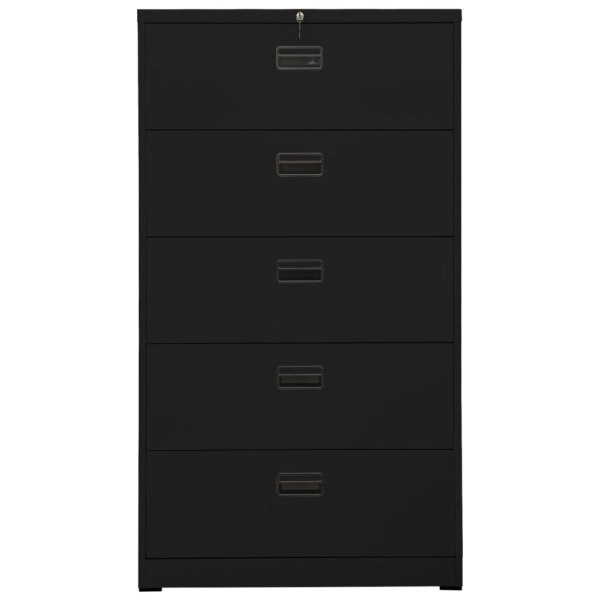 vidaXL Aktenschrank Schwarz 90x46x164 cm Stahl