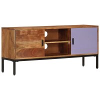 vidaXL TV-Schrank Honigbraun und Grau 110x30x50 cm Massivholz Akazie