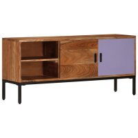 vidaXL TV-Schrank Honigbraun und Grau 110x30x50 cm Massivholz Akazie