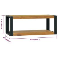 vidaXL Wand-Badregal 90x45x35 cm Massivholz Teak