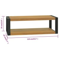 vidaXL Wand-Badregal 110x45x35 cm Massivholz Teak