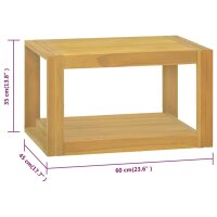 vidaXL Wand-Badschrank 60x45x35 cm Massivholz Teak