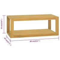 vidaXL Wand-Badregal 90x45x35 cm Massivholz Teak