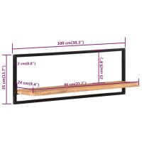 vidaXL Wandregale 2 Stk. 100x24x35 cm Massivholz Akazie und Stahl