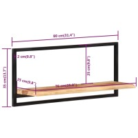 vidaXL Wandregale 2 Stk. 80x25x35 cm Massivholz Akazie und Stahl