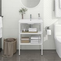 vidaXL Badezimmer Waschtischgestell Weiß 59x38x83...