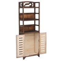 vidaXL Vitrine Dunkelbraun 46x24x140 cm Massivholz Paulownia