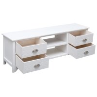 vidaXL TV-Schrank Wei&szlig; 108x30x40 cm Massivholz Paulownia