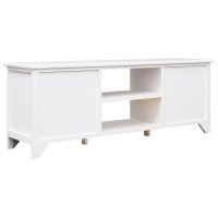 vidaXL TV-Schrank Wei&szlig; 108x30x40 cm Massivholz Paulownia