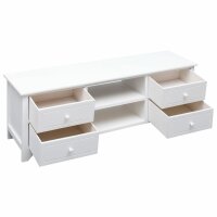 vidaXL TV-Schrank Wei&szlig; 108x30x40 cm Massivholz Paulownia