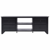 vidaXL TV-Schrank Schwarz 108x30x40 cm Massivholz Paulownia