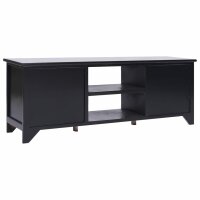 vidaXL TV-Schrank Schwarz 108x30x40 cm Massivholz Paulownia