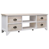 vidaXL TV-Schrank 108x30x40 cm Massivholz Paulownia