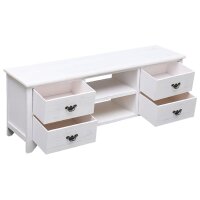 vidaXL TV-Schrank Antik-Wei&szlig; 108x30x40 cm Massivholz Paulownia