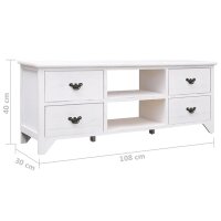 vidaXL TV-Schrank Antik-Wei&szlig; 108x30x40 cm Massivholz Paulownia