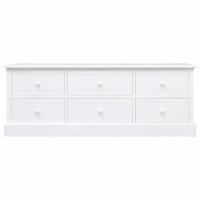 vidaXL TV-Schrank Wei&szlig; 108x30x40 cm Massivholz Paulownia