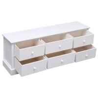 vidaXL TV-Schrank Wei&szlig; 108x30x40 cm Massivholz Paulownia