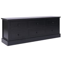 vidaXL TV-Schrank Schwarz 108x30x40 cm Massivholz Paulownia