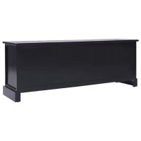 vidaXL TV-Schrank Schwarz 108x30x40 cm Massivholz Paulownia