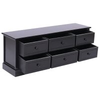 vidaXL TV-Schrank Schwarz 108x30x40 cm Massivholz Paulownia