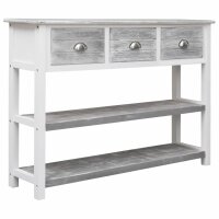 vidaXL Sideboard Antik-Grau 108x30x76 cm Massivholz Paulownia